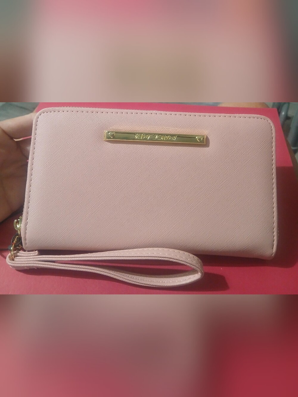 NWOT Betsey Johnson Pink Wristlet